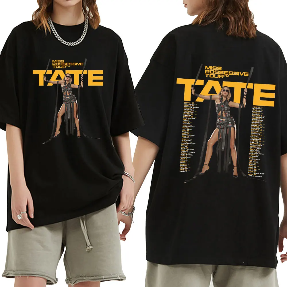 Tate McRae Miss Possessive Tour 2025 T-Shirts Men Women Harajuku O-Neck Short Sleeve T Shirts Cotton Casual T-shirt Fans Gift