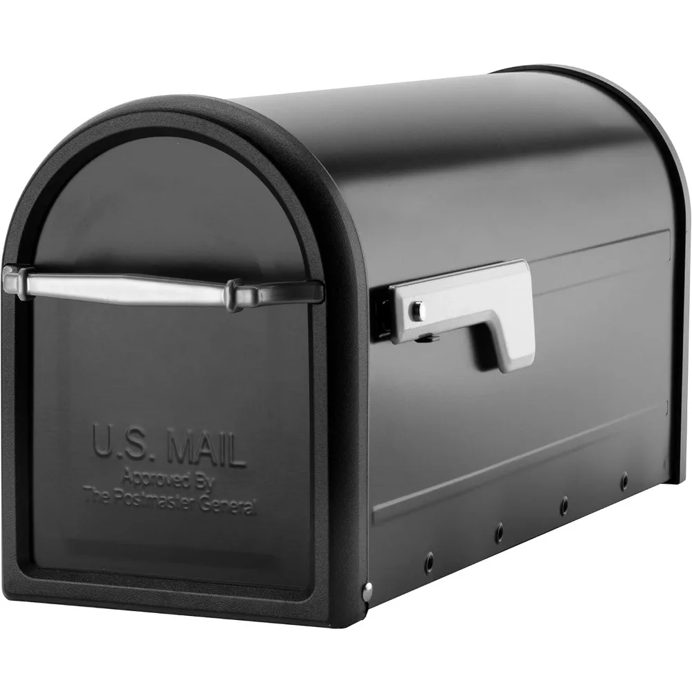 

Mailboxes Galvanized Steel Post Mount Mailbox,Black, Medium Capacity Letter collection box