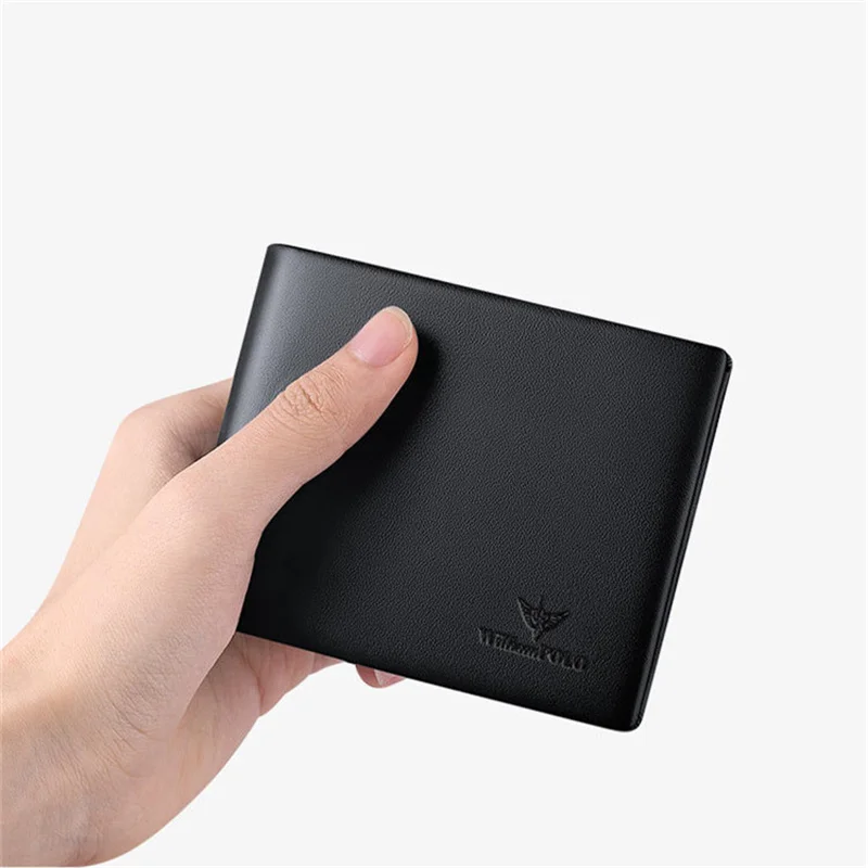 WILLIAMPOLO Men Wallets 100% Genuine Leather Small Wallet Business Bifold Credit Card Holder Wallet For Man Portefeuille Homme