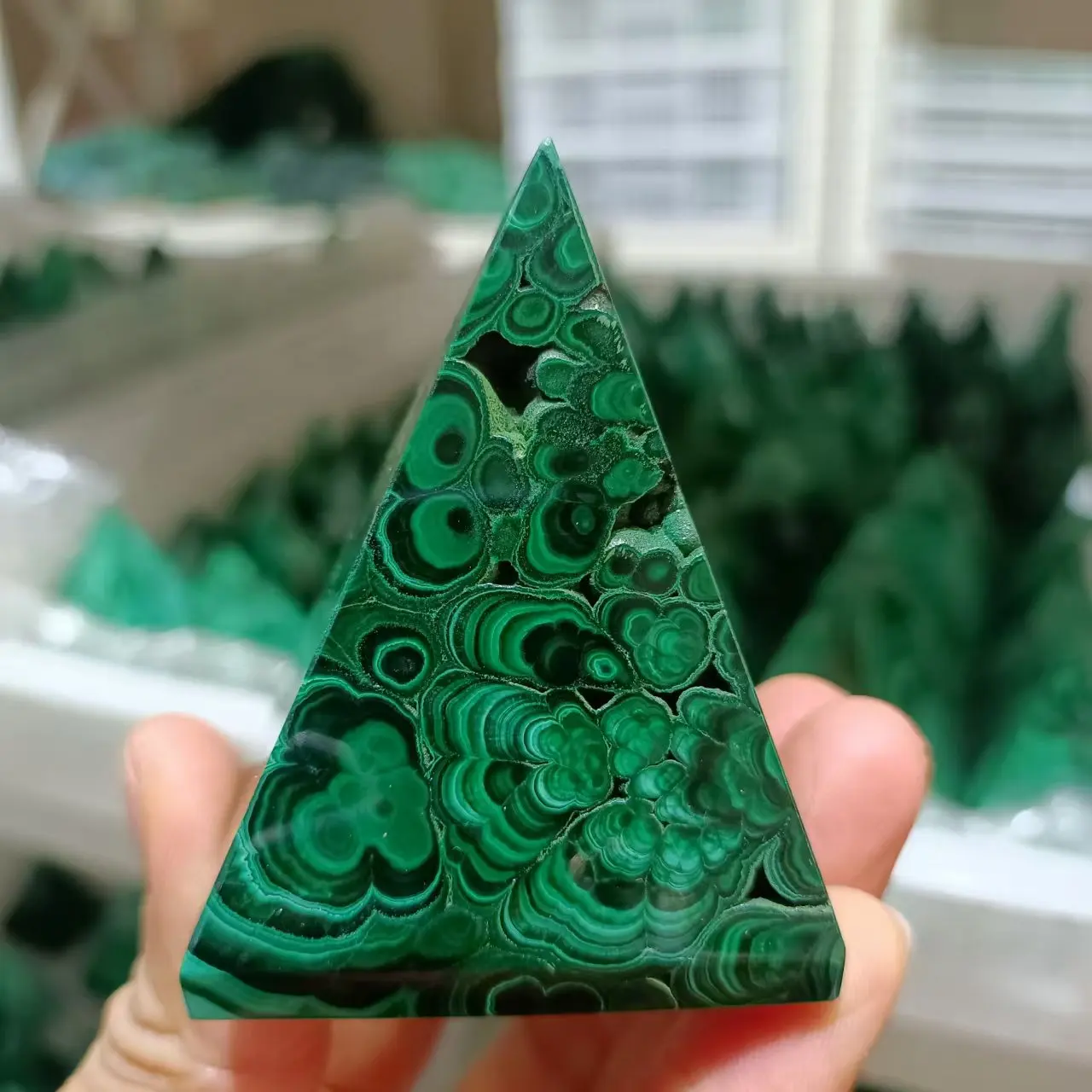Natural Green Malachite Pyramid,Green Quartz Crystal,Malachite Ore Pyramid,Mineral Reiki Healing, Wealth