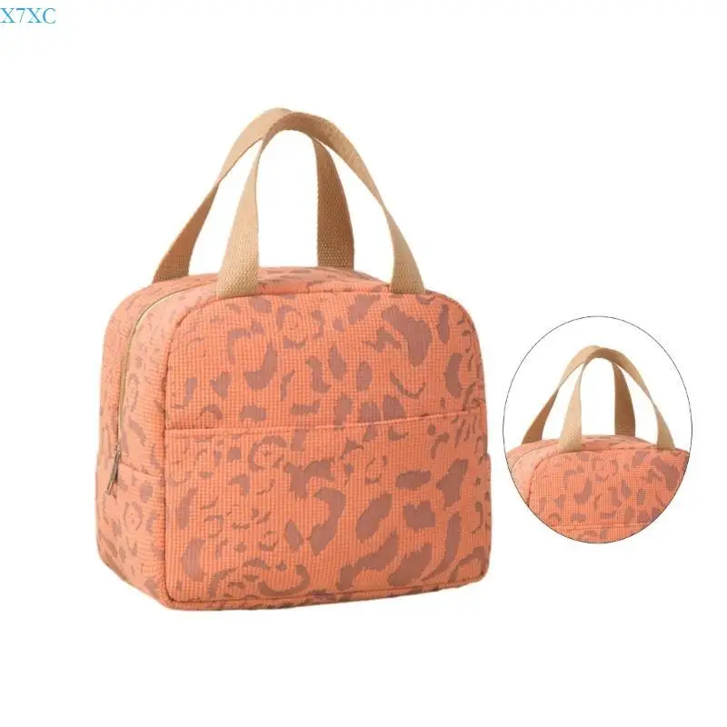 

X7XC Women's Thermal Lunch Bag Waterproof Nylon Handbag Aluminum Foil Insulation