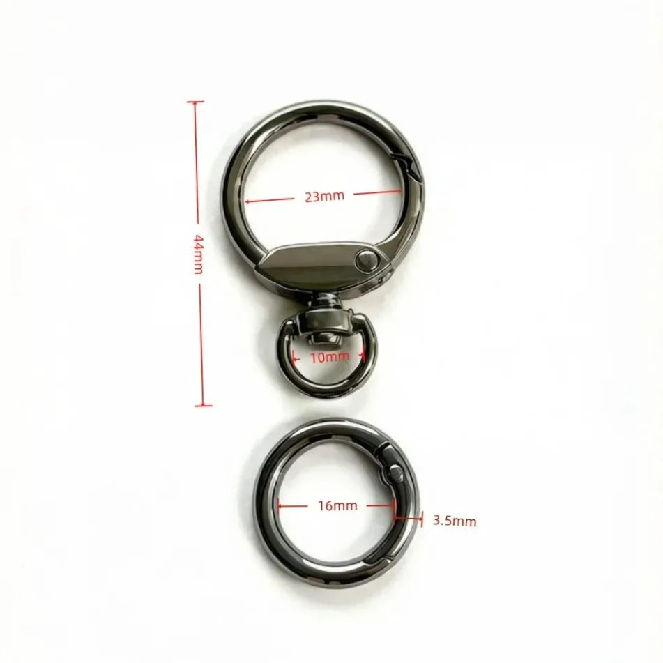 2/5/50 Sets Round Spring Snap Carabiner Clip O Rings Swivel Trigger Hook Metal Clasps Keychain for Handbag Lanyards DIY Jewelry