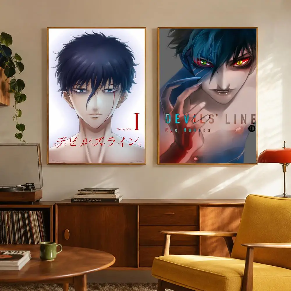 Gothic D-Devils Line Poster Digital Solvent Print Waterproof PP Fade-Resistant Wall Art Room Decor Gift