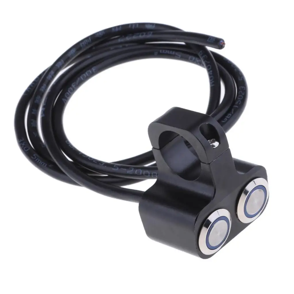 Motocicleta guiador farol interruptores, indicador LED, alumínio interruptor manual, ATV, 15mm