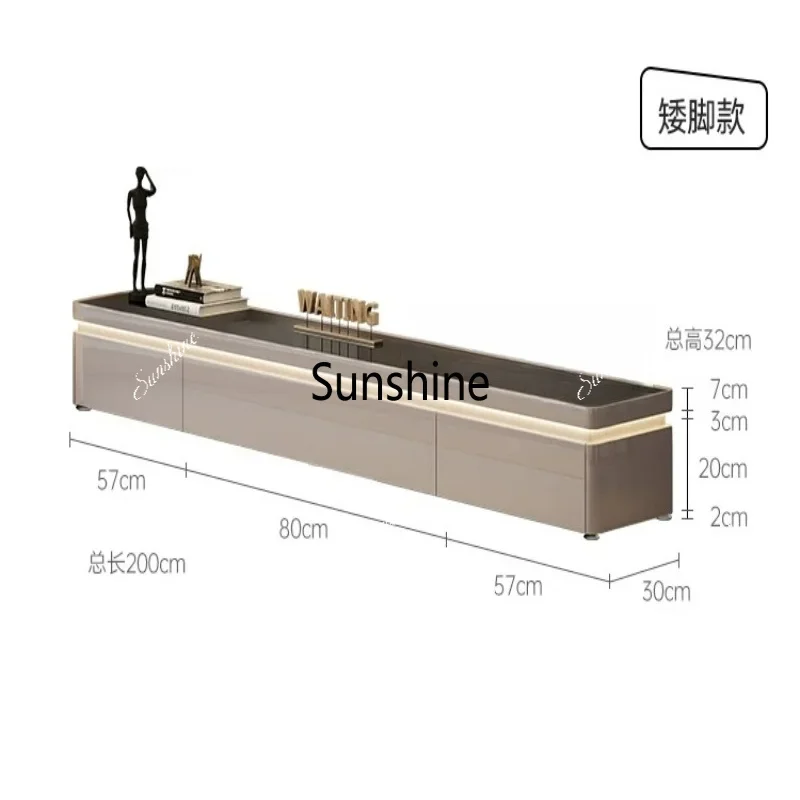 YYYLH floor TV cabinet light luxury high sense modern simple ultra-thin cream style living room