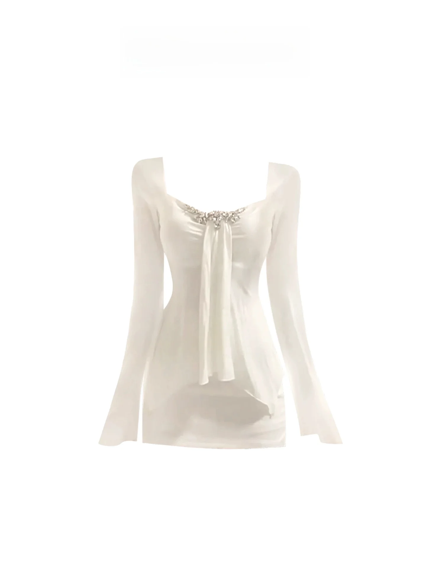 

HEZA Sexy Chic plus Size Women's Diamond Embedded Top And Skirt Set Winter Faion Trendy ort Bum Covering Two-Piece Suit