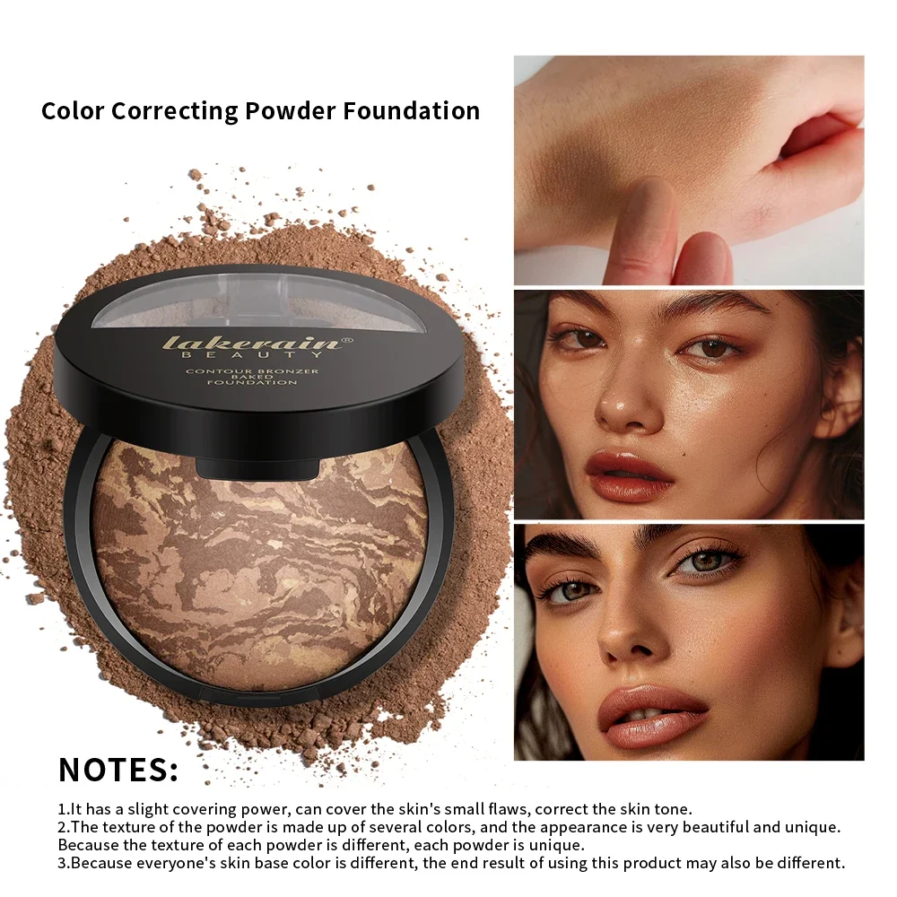 Multipurpose Contour Bronzer Natural Bronze Glow Baked Powder Foundation Baking Setting Pressed Face Powder Brighten Coverage