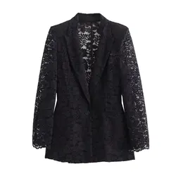 Women's Women's Lace Suit Jacket With Shoulder Pads