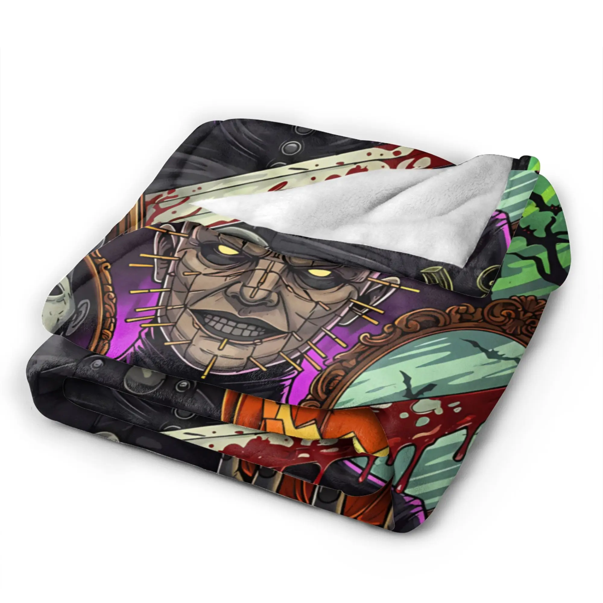 Hellraiser Pinhead Lament Blanket Quality Soft Warm  Bedding Throws Winter Girls Boys Bedroom Street Trend Bedspread