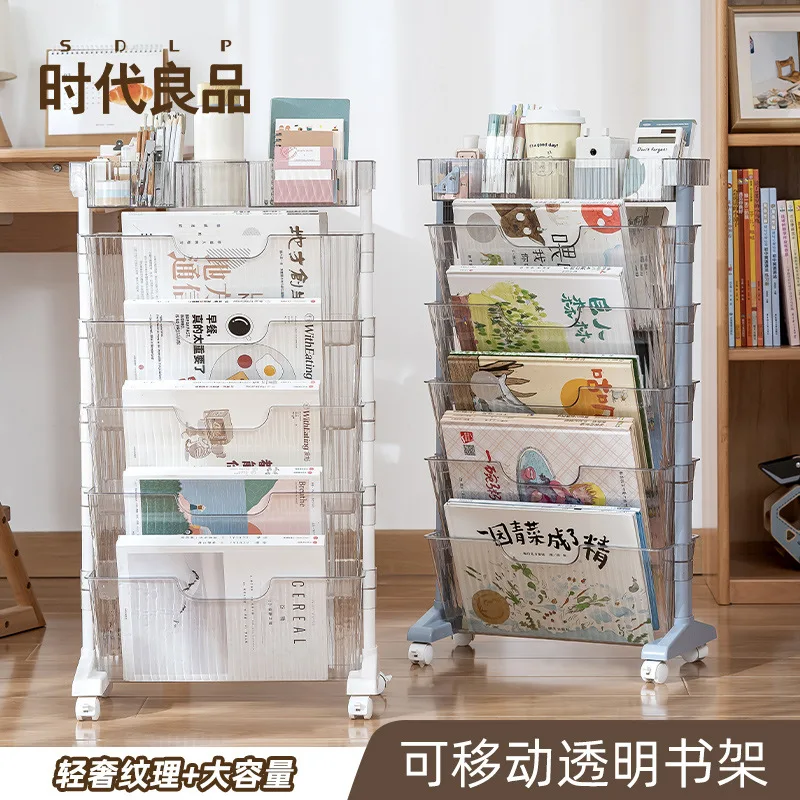 Portable Luxury Bookshelf Multi functional Storage Shelf by the Desk Student English Book Reading Shelf