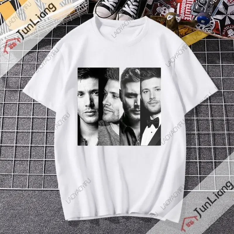 Jensen Ackles Crewneck Short-sleeved T-shirt 100% Cotton Unisex Shirt Fashion Casual Streetwear Popular Shirts