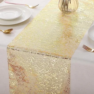 Metallic Shine Table Corridor, Tischkorridor, Esstischdekoration, rosa Gold, Polyester, Hochzeitsfeier, Geburtstagsfeier 8 Hauptverkauf Gold Table Korridor - №1