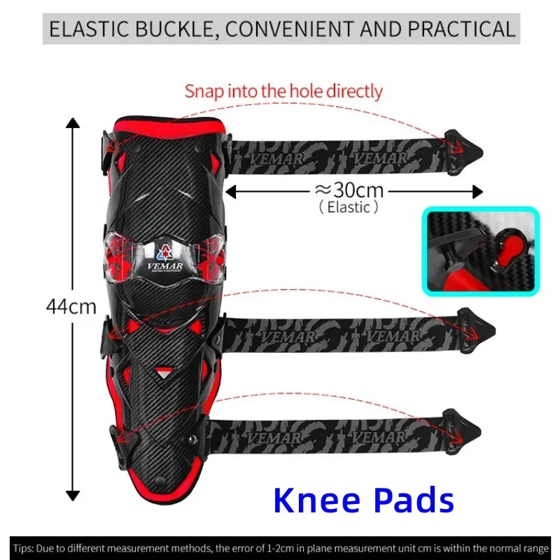 VEMAR Fashion Off-Road Anti-drop Motorbike Knee Guards, Men Women Knee Pads Male Heavy-Duty Motorcycle Riding Knee Protection