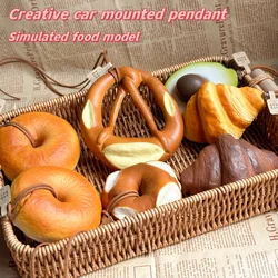 Simulated bread model pendant, car mounted pendant, car decoration, interior decoration, bread party pendant gift
