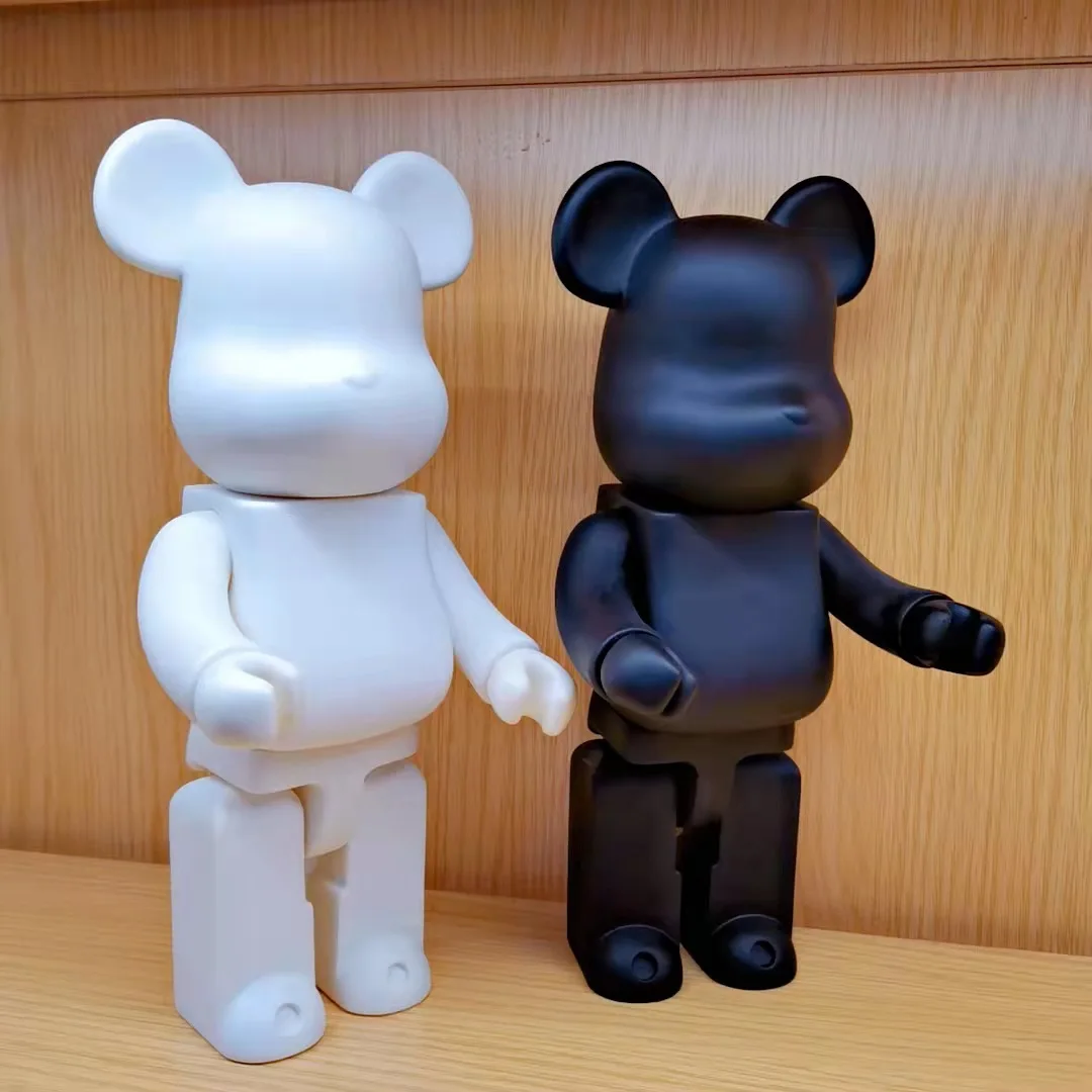 The lowest price 2pcs 28cm 400% bearDIY Paint Medicom Trendy Toys white and black PVC Action Figure