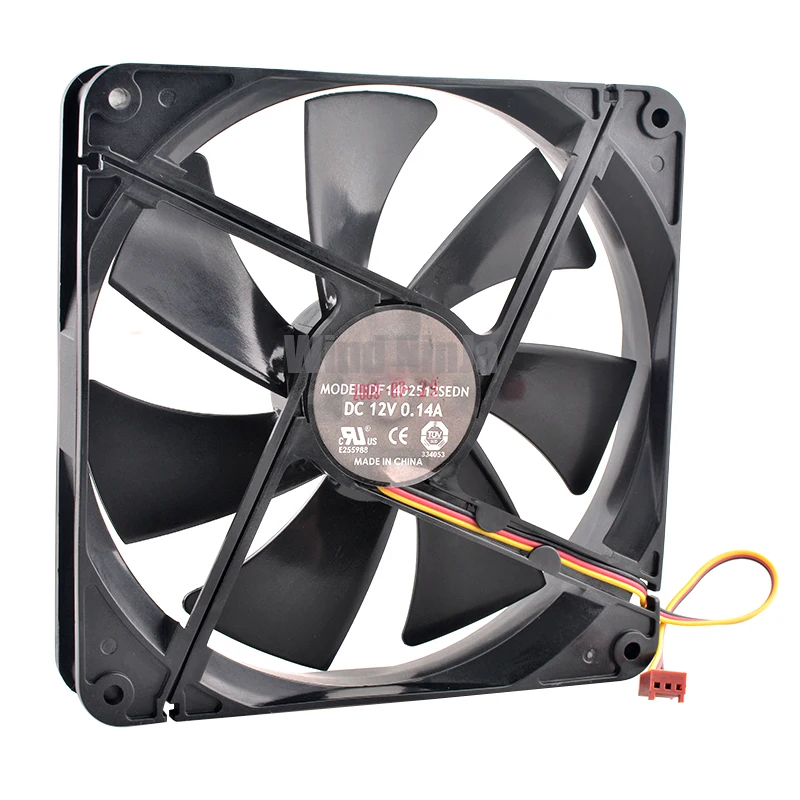 Ventilador Adequado para CPU Alimentação, DF1402512SEDN, 14cm, 140mm, 140x140x25mm, DC12V, 0.14A, 3Pin, 1000rpm