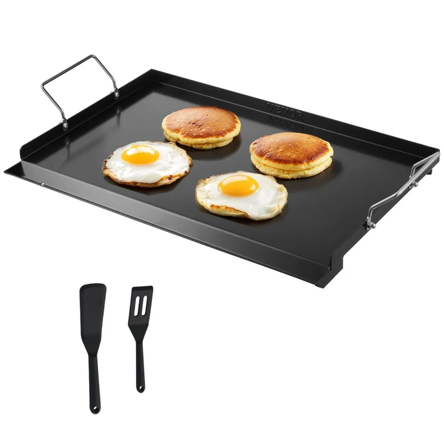 

24x16 in Flat Top Griddle Carbon Steel Universal BBQ Grill Pan Cookware
