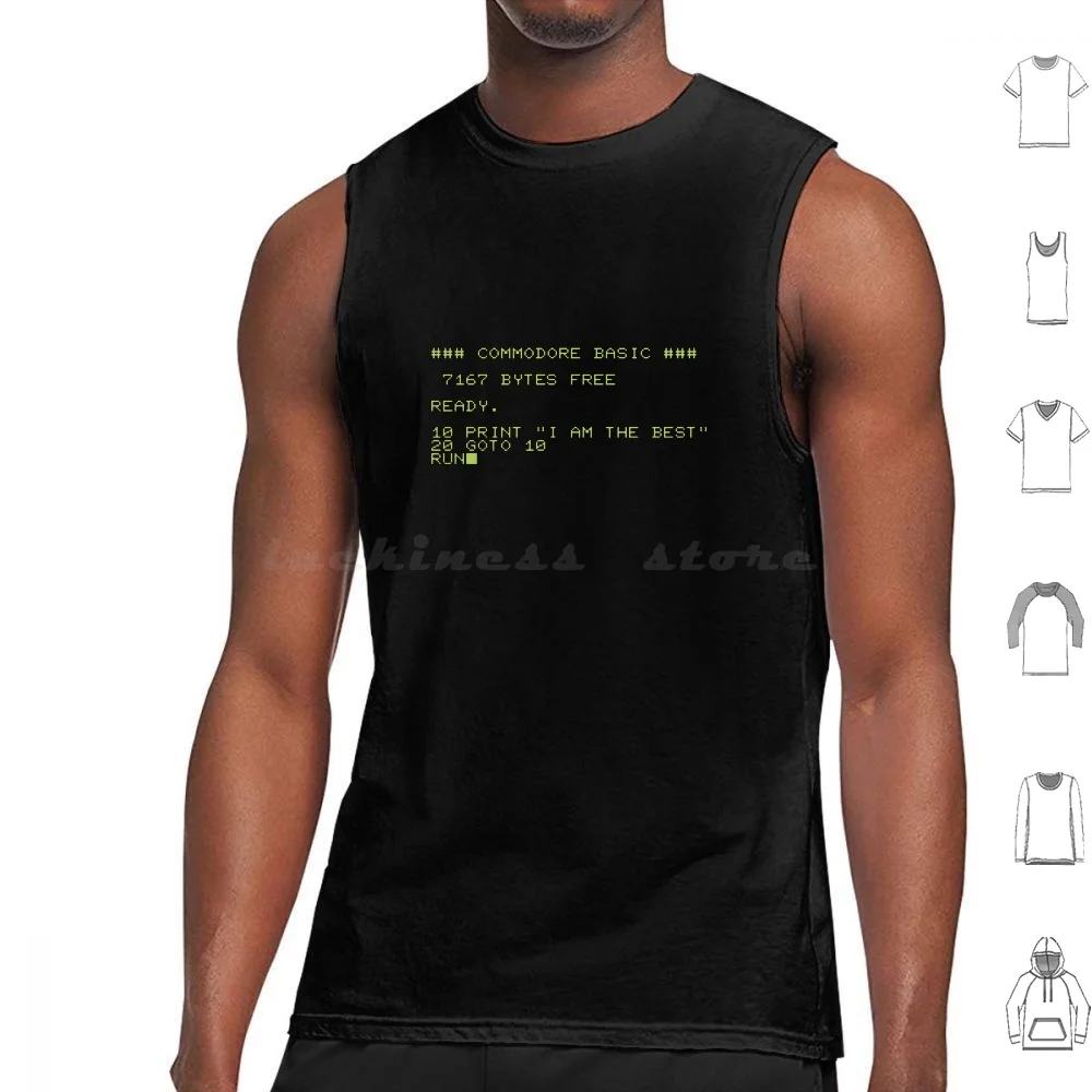 Basically , I Am The Best! Tank Tops Vest Sleeveless Commodore Pet Computer Basic Programmer Hacker Vintage Retro 70s 80s