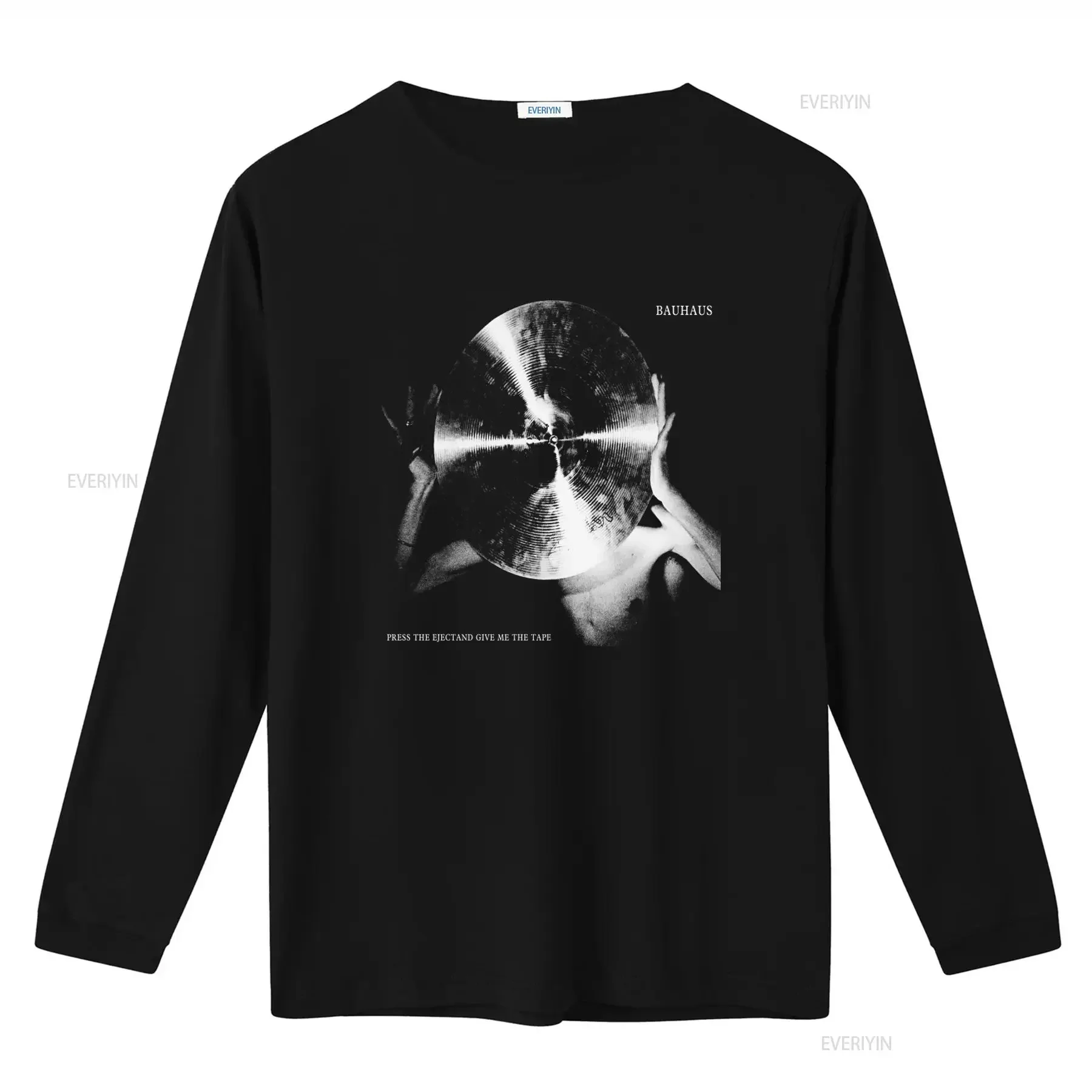 Bauhaus Press the Eject Rock Band Drums Vintage Style T Shirt vintage Washed Breathable streetwear Casual fashion