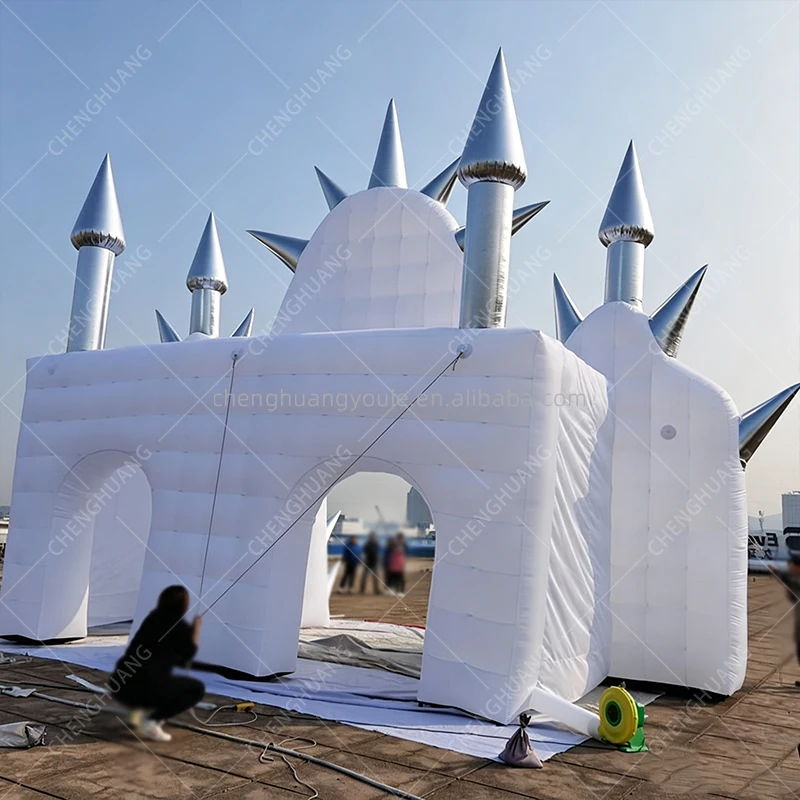 Giant Inflatable Spiky Eye Monster Arch, Blow Up Entrance Archway for Halloween, DJ Stage & Outdoor Event Advertising Props