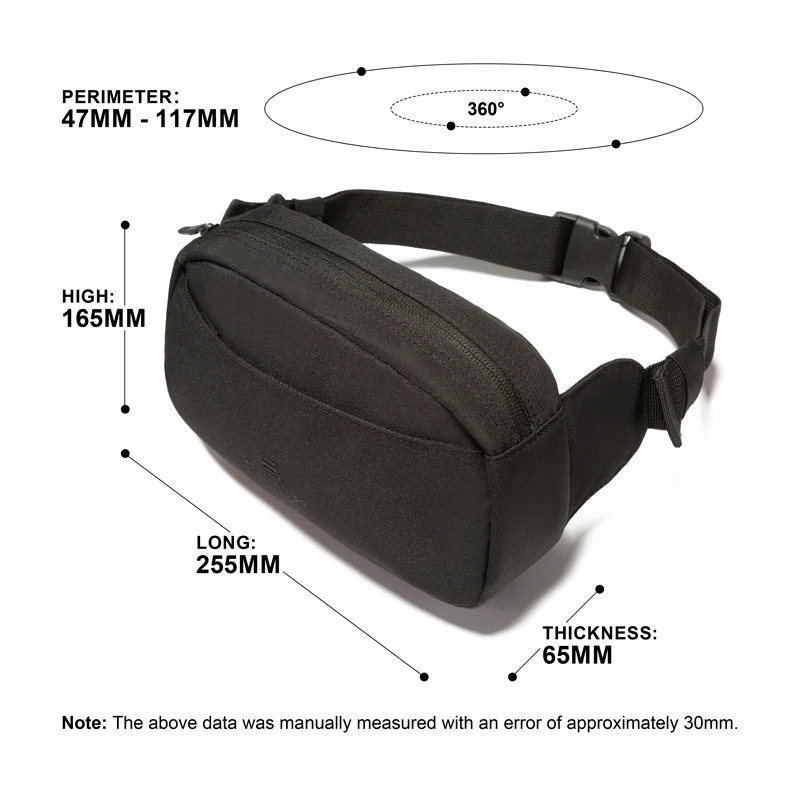 Baasploa Men Women Waterproof Anti-theft Running Cycling Belt Bag Multi-functional Ultra-thin Travel Waist Bag Fanny Pack Bumbag