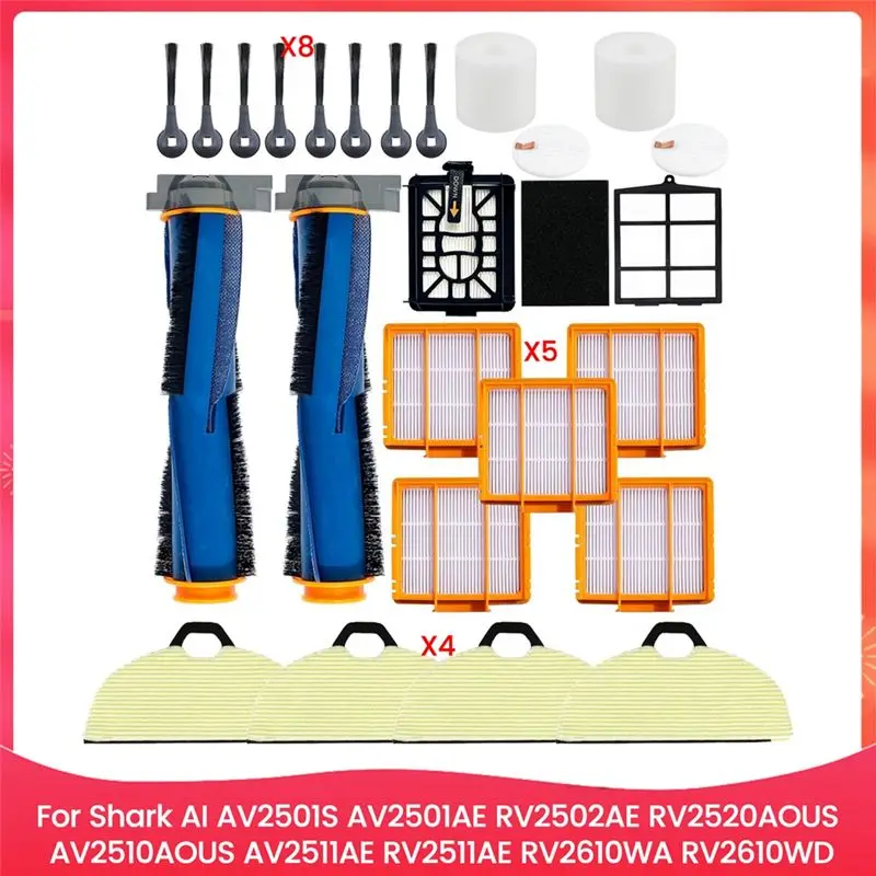 

A24F-основные щетки, роликовые пенопластовые фильтры для Shark AI AV2501S AV2501AE RV2502AE AV2510AOUS AV2511AE RV2610WA, детали для пылесоса