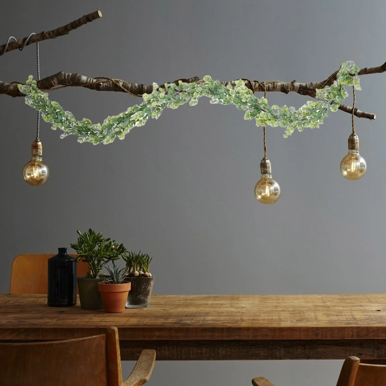 

Faux Eucalyptus Vine Artificial Hanging Plant For Wedding Home Decor Green Wall Prop Simulation Rattan Adornment Lifelike Long