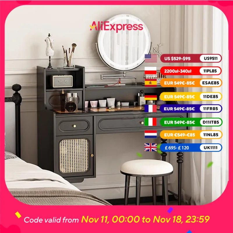 

Скандинавский туалетный столик для девочек, зеркала из натурального дерева, женский туалетный столик для комнаты, винтажная минимальная мебель Mesa Maquillaje, мебель для дома