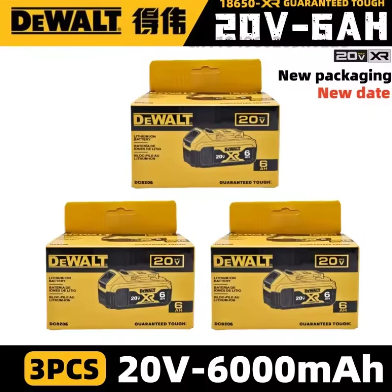 

Новая 100% оригинальная аккумуляторная батарея Dewalt 6Ач 20В для электроинструментов DCB206 DCB206 20V, совместима с DCB205 DCB200