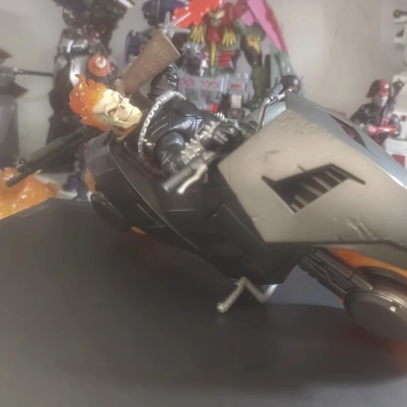 Anime Ghost Rider & Hell Cycle Articulated Action Figure Set Marvel Desktop model Ornaments Collector Birthday Gift Toy