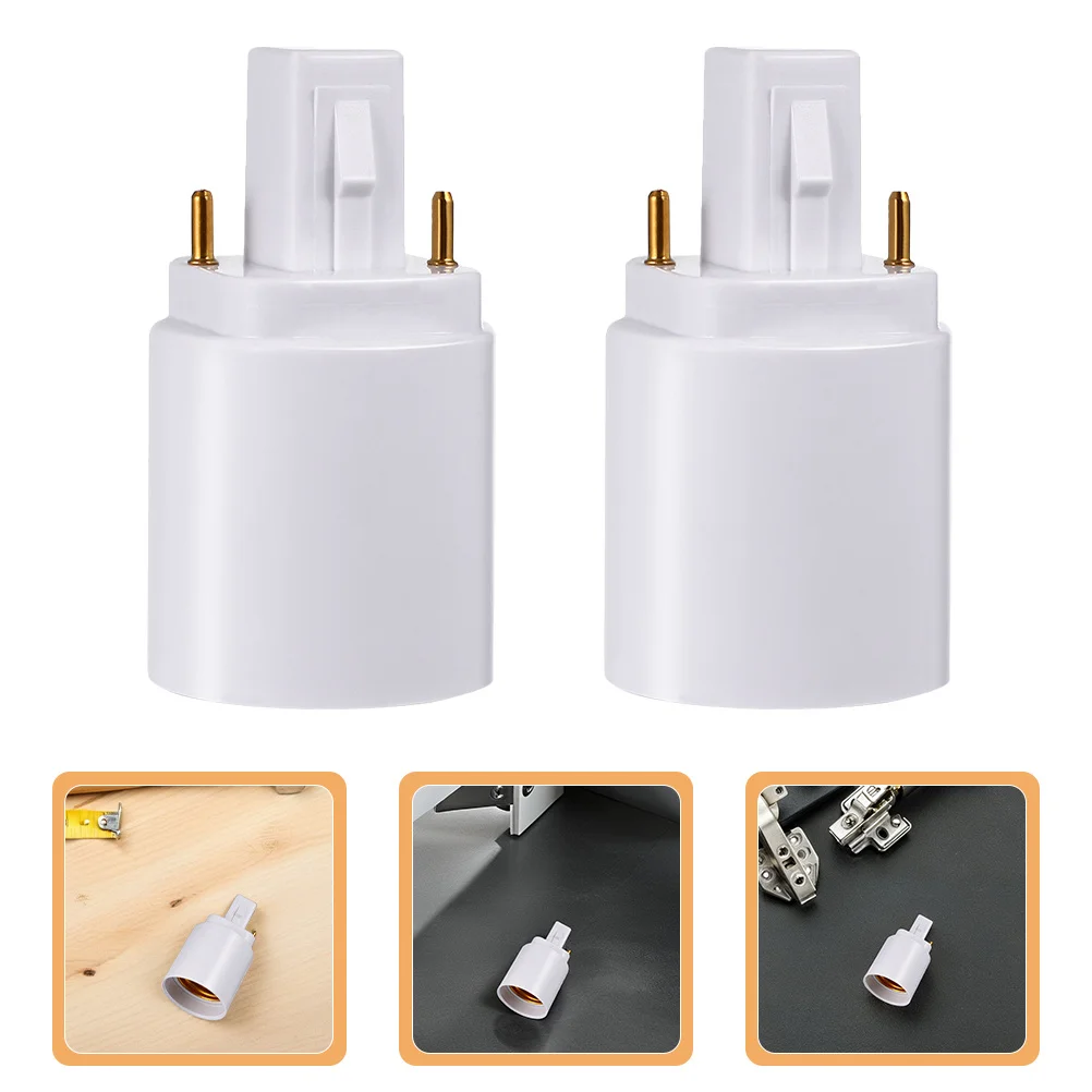 2 قطعة محول مقبس الإضاءة G24d إلى E27 محول مقاوم للحريق Pbt البلاستيك المدمجة لمبة قاعدة محول ل LED حامل مصباح محول #1
