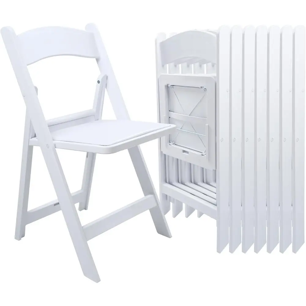 

Прочный белый складной стул с подушкой для мероприятий, вместимость 700 фунтов, подходит для использования в помещении и на открытом воздухе.