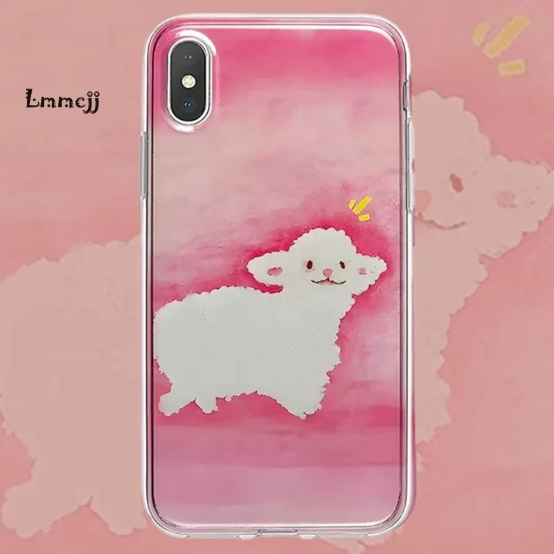 

Lmmcjj Cute Lamb Phone Case For Samsung A54 5G A22 A23 A53 A52 A33 A14 A13 Galaxy S23 Ultra S22 Plus S21 FE Silicone Phone Cover