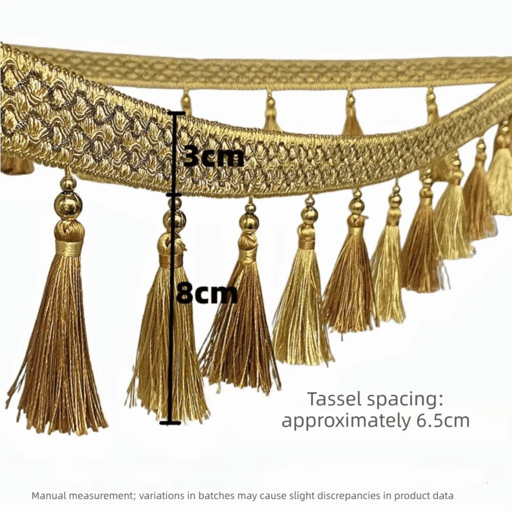 12M with Hanging Tassel Tassel Lace Trim Craft Making Fringe Accessories Vintage Fringe Trim Woven Texture Chain Tassel Ribbon