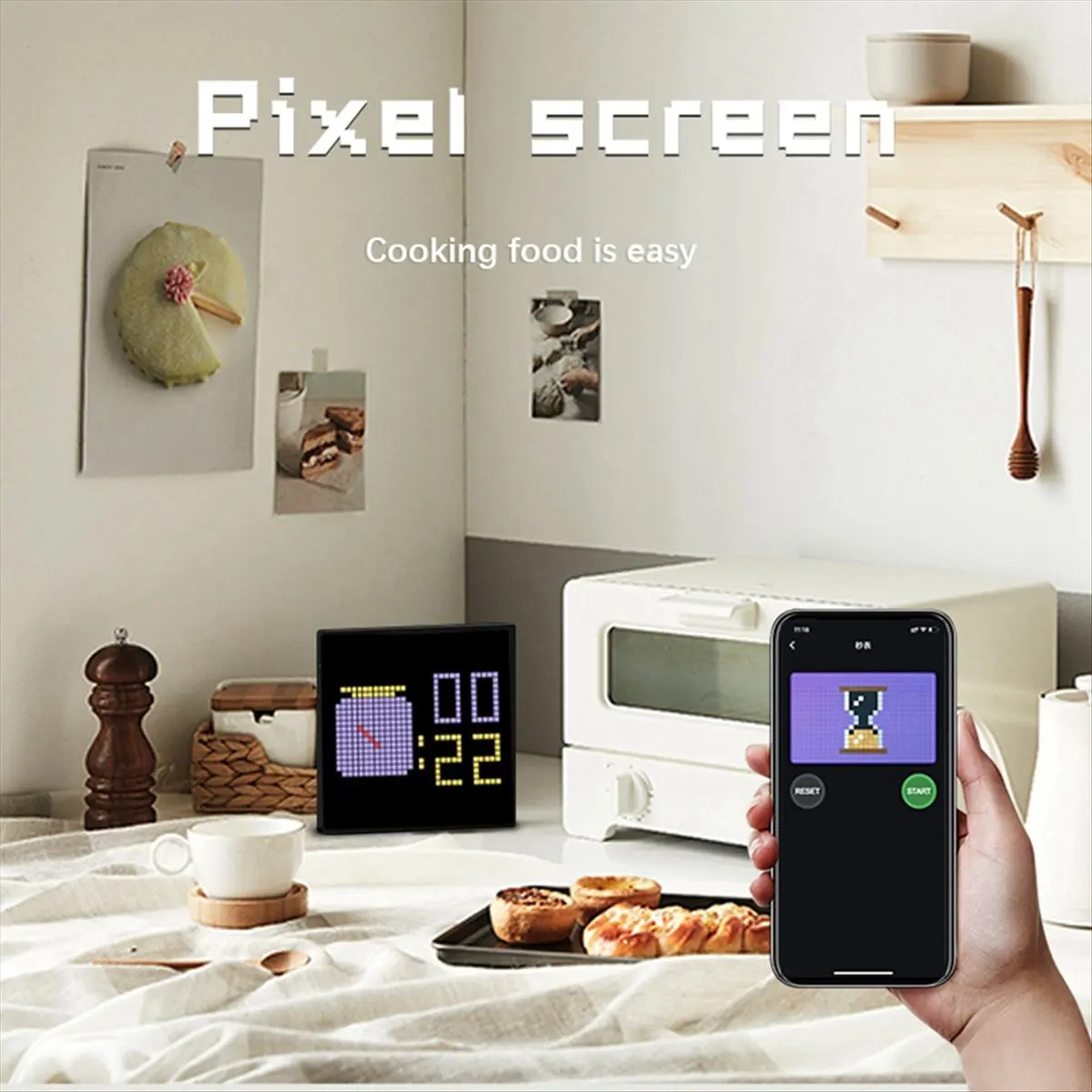 【Decorations】 LED Pixel APP Cellphone Control Display 32X32 Programmable Night Light LED Screen Pixel Screen Bedside Light EU Pl