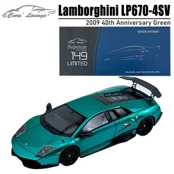 CL Car's Lounge 1/64 Lamborghini Murcielago LP670-4SV 2009 40th Anniversary Green Alloy Toy Motor Diecast Metal Model Gift