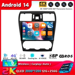 Android 15 Carplay Auto For Subaru Forester 4 SJ XV WRX 2012 2013 2014 2015 2016-2018 Multimedia Car Radio Player WIFI+4G Stereo