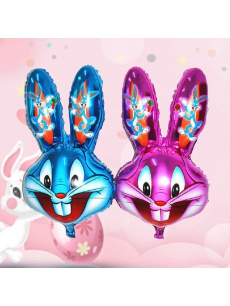 Lapin de pâques Film d'aluminium Film léger ballon rose bleu insectes lapin ballon fête de pâques ballon décoratif transfrontalier
