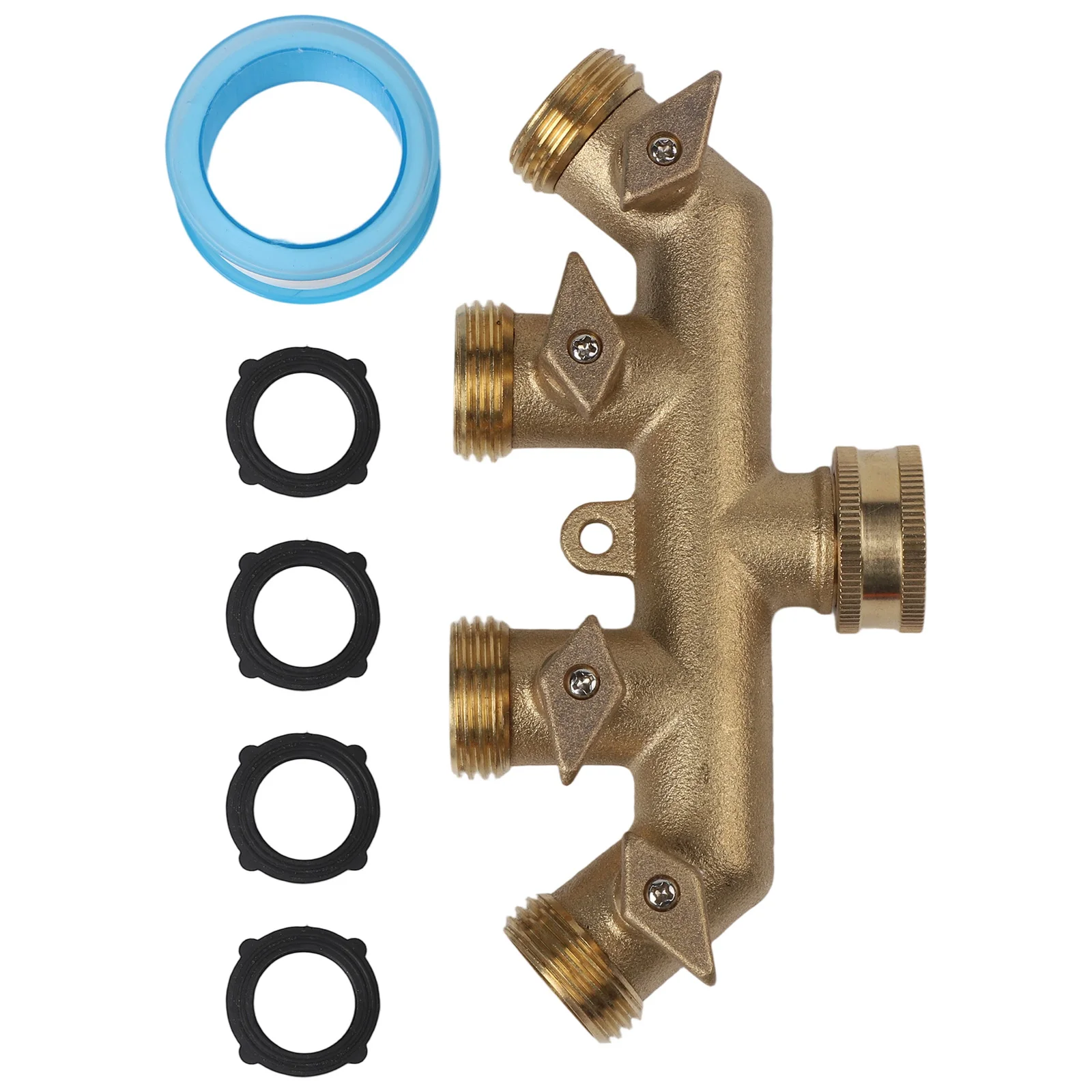 

Heavy Duty Construction Way Garden Hose Splitter Leak Proof Design Shut Off Valves Manual Measurement Deviation