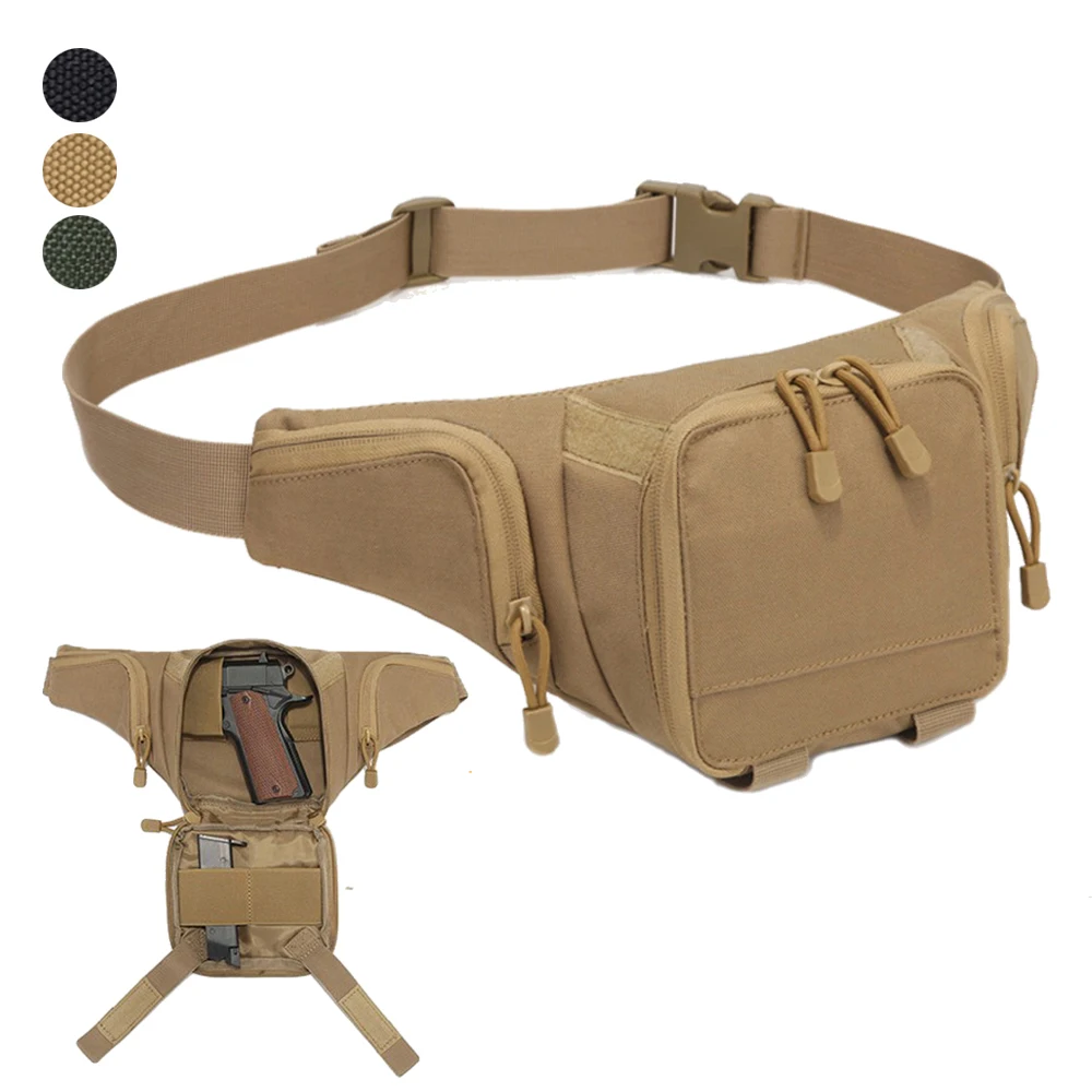 Sport Fanny Pack for Men Concealed Carry Waist Bag Hip Belt Outdoor Bumbag Waterproof Molle Pouch