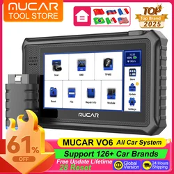 MUCAR VO6 OBD2 Scanner Diagnostic Tools 28 Reset Services 2024 Bidirectional Scan Tools Full Systems Auto Diagnostic Scanner