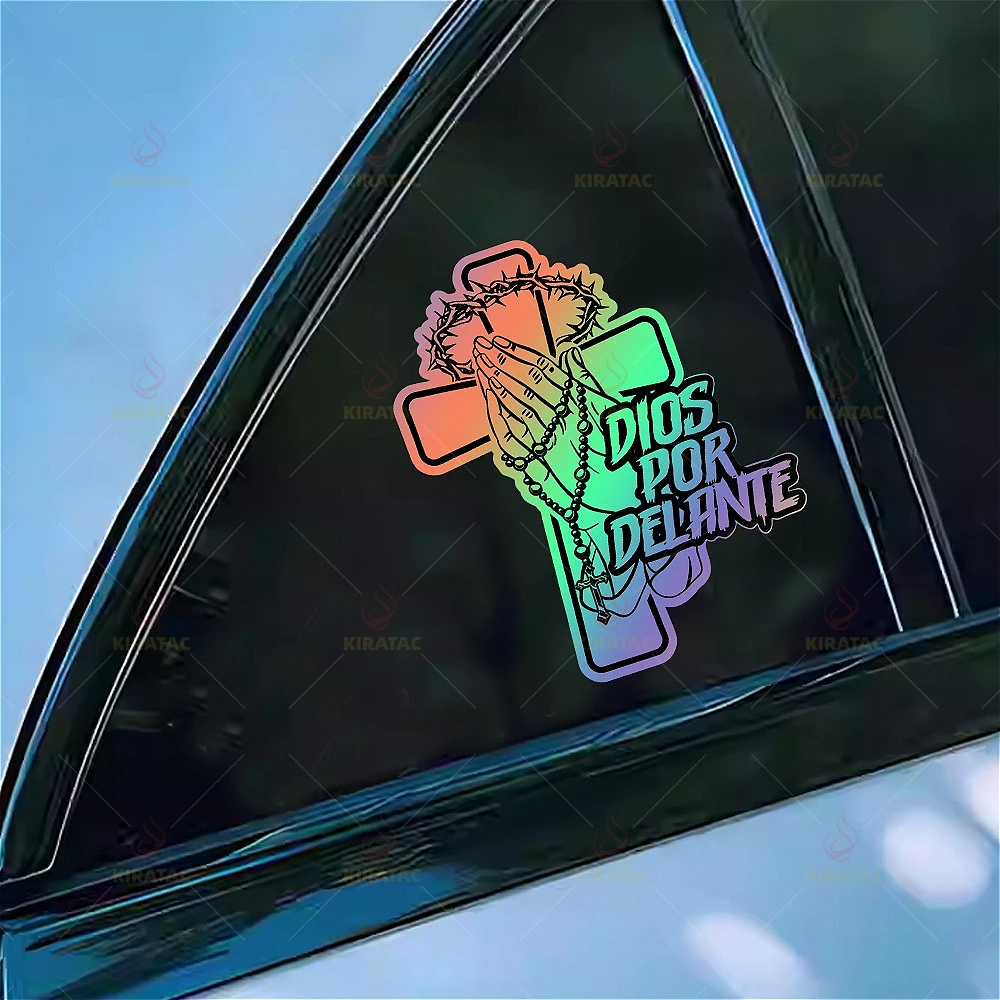 

1PC 17x21cm Christian Cross Prayer Waterproof Vinyl Sticker For Car Moto Helmet Decor, Multiple Colors