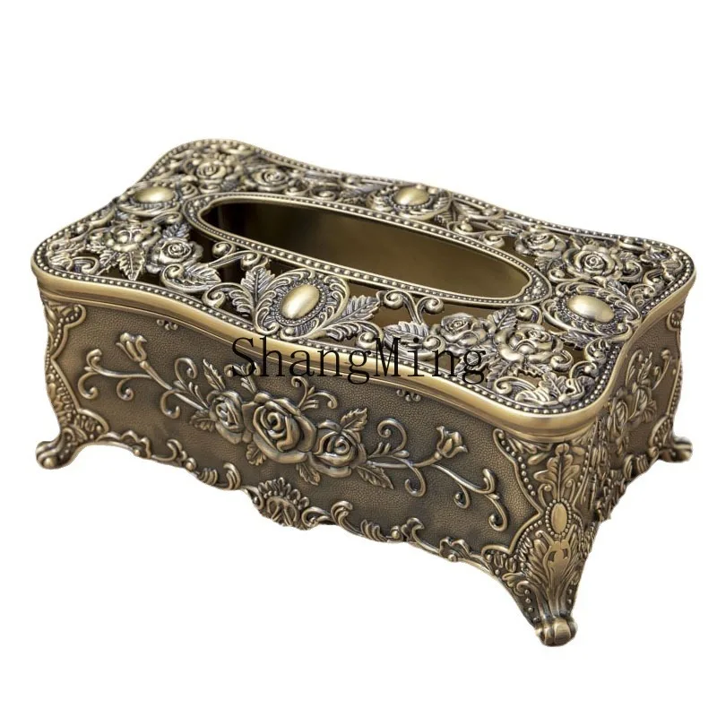 

DSA paper drawer box light luxury creative desktop living room bathroom tissue box car storage paper drawer box free of punching