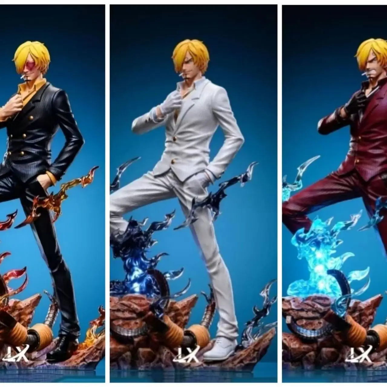 Figura Coleccionable de Sanji de One Piece, Estatua GK de PVC en Blanco, Negro y Rojo, Adorno de Escritorio para Entusiastas de la Colección de Anime