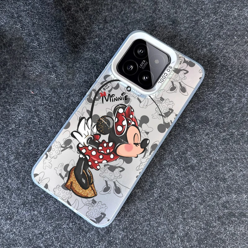 Minnie Mickey Cute For Xiaomi Mi 11 12T 13T Poco F4 F3 X3 X5 C51 C50 M3 M5S Pro Lite 5G Colorful Silver Phone Case