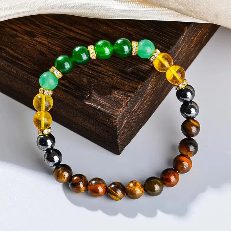 Chakra Balancing Bracelet - Tiger Eye, Green Aventurine & Citrine Healing Stones for Wealth & Positivity image 5