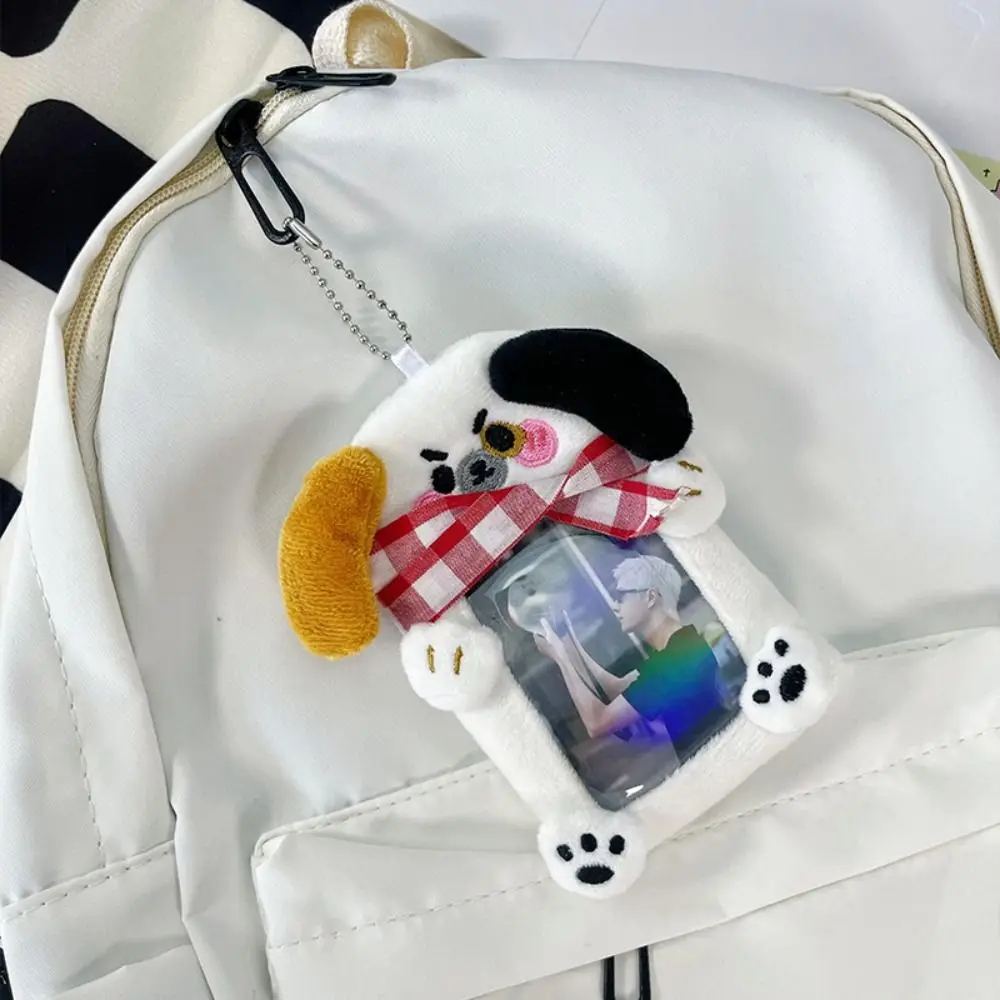 

Cute Animal Plush Photocard Holder Cartoon Bow Bus Card Holder Protective Case Bag Pendant Idol Card Sleeve School