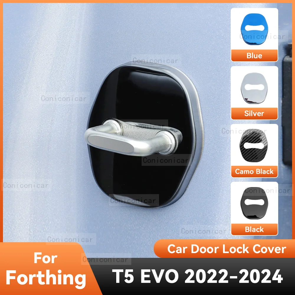 For FORTHING T5 EVO 2022 2023 2024 Accessories Car Door Lock Protect Cover Emblems Case Stainless Steel Decoration Protection