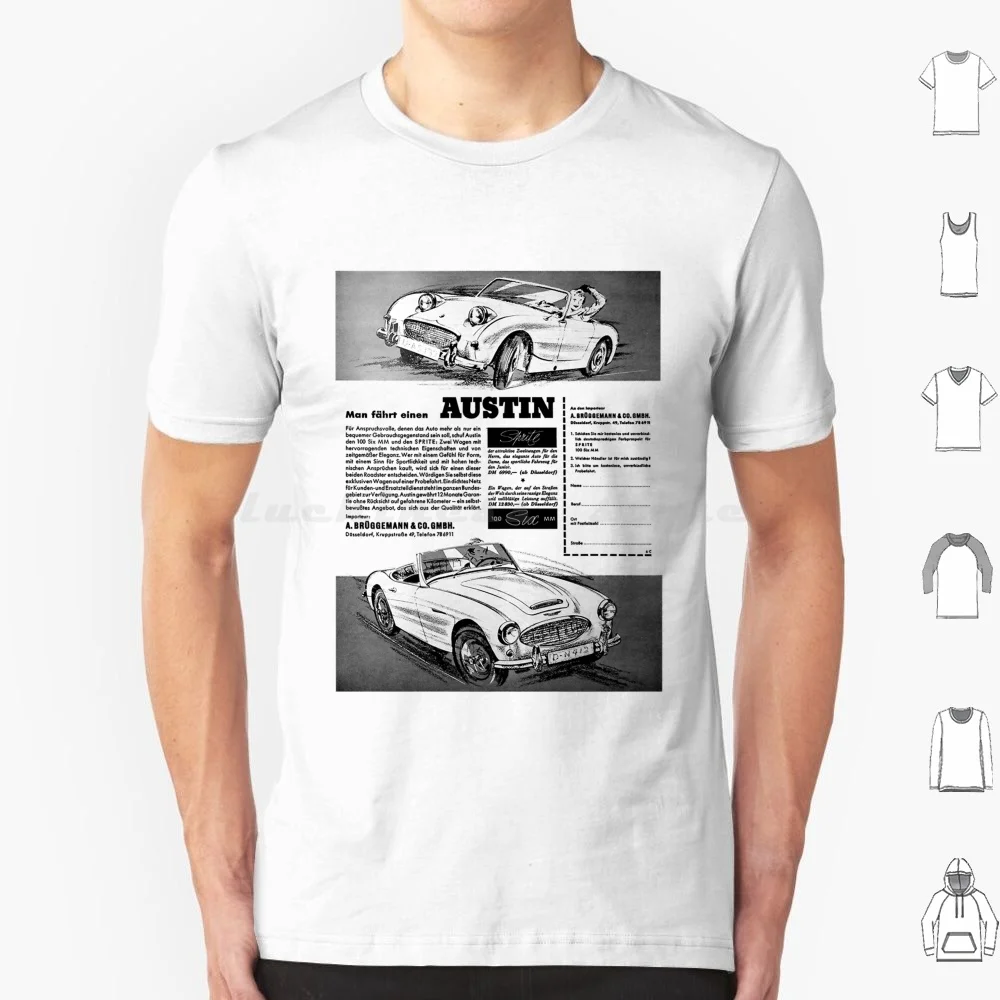 Austin Healey Sprite-Advert T Shirt Cotton Men Women Diy Print Frogeye Bugeye Austin Healey Frogeye Sprite Midget Sprite Austin