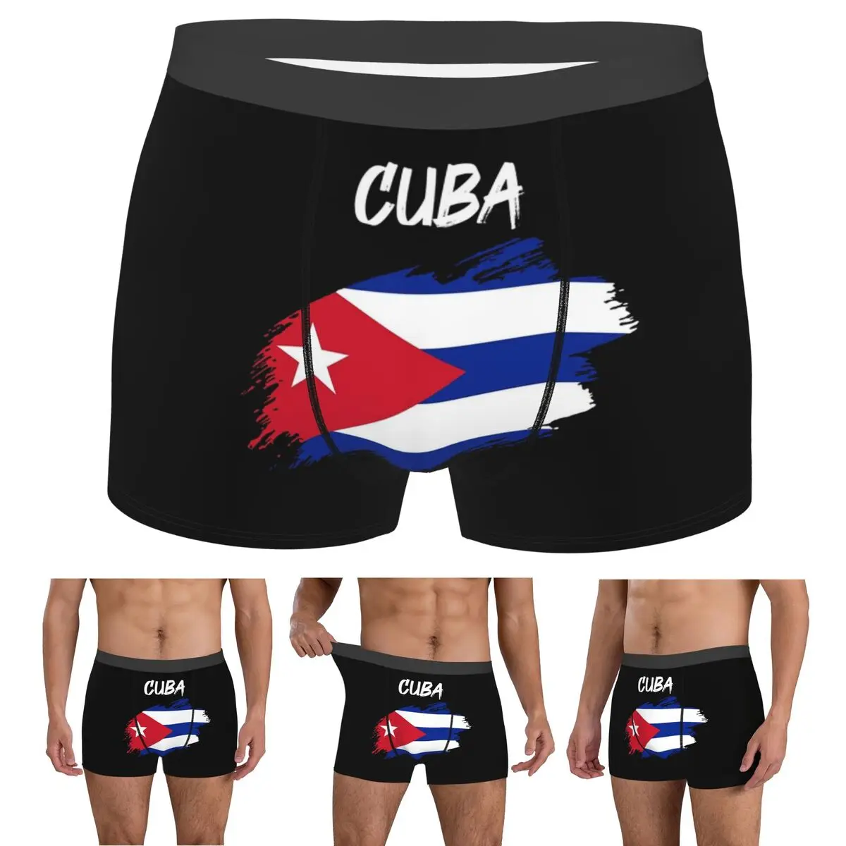 

Boxer Underpants Shorts Cuba Cuban Flag Flag Panties Men's Comfortable Underwear for Homme Man Boyfriend Gift
